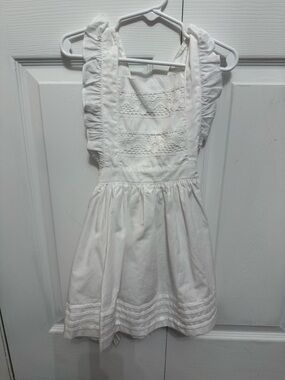 Elegant White Lace-Trim Girls' Dress